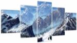 Mivali Tablou - Munții pictați (cu ceas), din cinci bucăți 150x80 cm cu ceas (V022096V15080C)