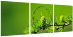 Mivali Tablou con verde (cu ceas), din trei bucăți 90x30 cm cu ceas (V020627V9030C)