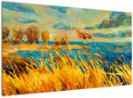 Mivali Tablou - Apus de soare peste lac, pictură acrilică, dintr-o bucată 120x70 cm (V023296V12070)