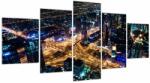 Mivali Tablou cu oraș nocturn (cu ceas), din cinci bucăți 150x80 cm cu ceas (V020848V15080C)