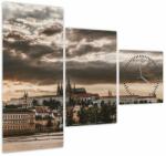 Mivali Tablou Castelului Praga în amurg (cu ceas), din trei bucăți 90x70 cm cu ceas (V020608V9070C)