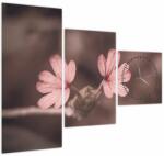 Mivali Tablou cu floare roz (cu ceas), din trei bucăți 90x70 cm cu ceas (V020375V9070C)