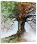 Mivali Tablou pe sticlă - Arborele celor patru anotimpuri, dintr-o bucată 30x30 cm pe sticlă (V023394V3030GD)