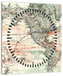 Mivali Tablou - Harta lumii (cu ceas), dintr-o bucată 30x30 cm cu ceas (V023375V3030C)