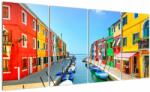 Mivali Tablou - Insula Burano, Veneția, Italia, din patru bucăți 160x80 cm (V022522V16080)