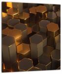 Mivali Tablou pe sticlă - Hexagoane de bronz, dintr-o bucată 30x30 cm pe sticlă (V022861V3030GD)
