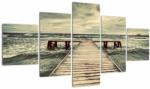 Mivali Tablou cu dig din lemn la mare, din cinci bucăți 125x70 cm (V021949V12570)