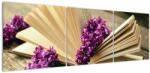 Mivali Tablou cu cartea și lavanda, din trei bucăți 150x50 cm (V020873V15050)