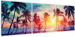 Mivali Tablou - Apus de soare tropical, din trei bucăți 120x40 cm (V022813V12040)