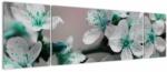 Mivali Tablou cu floare - turcoaz, din trei bucăți 170x50 cm (V020677V17050)