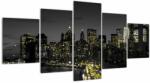 Mivali Tablou cu metropolă nocturnă, din cinci bucăți 150x80 cm (V022108V150805PCS)