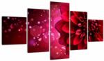 Mivali Tablou cu floare roșie, din cinci bucăți 125x70 cm (V020807V12570)