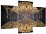 Mivali Tablou - Mandala aurie cu săgeți, din trei bucăți 90x60 cm (V023021V90603PCS)