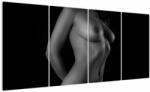 Mivali Tablou - Nud feminin alb - negru, din patru bucăți 160x80 cm (V022891V16080)