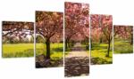 Mivali Tablou - livada cu cireși, din cinci bucăți 125x70 cm (V020679V12570)