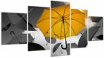 Mivali Tablou - Umbrelă galbenă (cu ceas), din cinci bucăți 150x80 cm cu ceas (V022720V15080C)