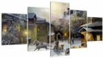 Mivali Tablou - Satul iarna, din cinci bucăți 150x80 cm (V023275V150805PCS)