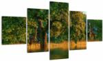 Mivali Tablou cu girafe în natură, din cinci bucăți 125x70 cm (V020841V12570)
