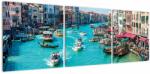 Mivali Tablou - Canalul Grande, Veneția, Italia, din trei bucăți 120x40 cm (V023283V12040)