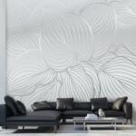 Mivali Fototapet - Contururi argintii ale frunzelor, vlies, 245x170 cm (T101022TQ5)