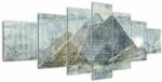 Mivali Tablou - Piramide în filtru albastru, din șapte bucăți 210x100 cm (V023357V210100)