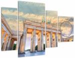 Mivali Tablou - Poarta Brandenburg, Berlin, Germania (cu ceas), din patru bucăți 110x75 cm cu ceas (V023107V11075C)