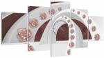 Mivali Tablou - Arcade 3D cu flori (cu ceas), din cinci bucăți 150x80 cm cu ceas (V022782V15080C)