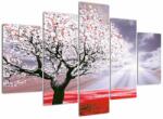 Mivali Tablou cu pomul roșu, din cinci bucăți 150x105 cm (V020052V150105)
