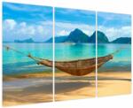 Mivali Tablou - Hamac pe plajă 3, din trei bucăți 120x80 cm (V023799V120803PCS)