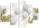 Mivali Tablou - 3D cercuri cu flori, din cinci bucăți 150x105 cm (V022764V150105)
