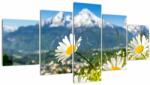 Mivali Tablou - Primăvara în Alpi (cu ceas), din cinci bucăți 150x80 cm cu ceas (V023214V15080C)