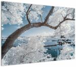 Mivali Tablou cu copac înzăpezit lângă apă, dintr-o bucată 100x70 cm (V020718V10070)