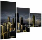 Mivali Tablou cu oraș în nori (cu ceas), din trei bucăți 90x70 cm cu ceas (V020337V9070C)