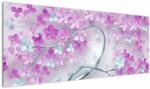 Mivali Tablouri cu flori pe trunchi argintiu - abstract, dintr-o bucată 145x58 cm (V021303V14558)