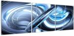 Mivali Tabloul cu abstracție albastră, din trei bucăți 120x40 cm (V020061V12040)