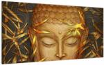 Mivali Tablou pe sticlă - Buddha de aur, dintr-o bucată 100x50 cm pe sticlă (V022992V10050GD)