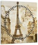 Mivali Tablou - Monumente din Paris (cu ceas), dintr-o bucată 30x30 cm cu ceas (V023308V3030C)