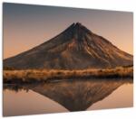 Mivali Tablou pe sticlă oglindirea muntelui Taranaki, Noua Zeelanda, dintr-o bucată 70x50 cm pe sticlă (V021545V7050GD)