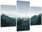 Mivali Tablou - Cerb cu lup pe stânci, din trei bucăți 90x60 cm (V023608V90603PCS)