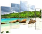 Mivali Tablou - Seychelles, plaja Takamaka, din cinci bucăți 125x90 cm (V022755V12590)