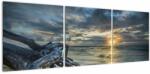 Mivali Tablou cu marea în apus de soare, din trei bucăți 120x40 cm (V020976V12040)