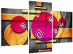 Mivali Tablou abstract cu simboluri istorice, din trei bucăți 90x60 cm (V022074V90603PCS)