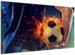 Mivali Tablou - Minge de fotbal în flăcări, dintr-o bucată 120x70 cm (V022850V12070)