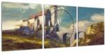 Mivali Tablou - Castelul medieval (cu ceas), din trei bucăți 90x30 cm cu ceas (V022936V9030C)