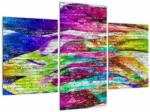 Mivali Tablou - Zid de cărămidă cu flăcări colorate, din trei bucăți 90x60 cm (V023472V90603PCS)