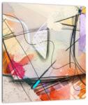 Mivali Tablou pe sticlă - Abstract, pasăre, dintr-o bucată 30x30 cm pe sticlă (V022950V3030GD)