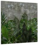 Mivali Tablou pe sticlă - Zid de beton cu plante, dintr-o bucată 40x40 cm pe sticlă (V022812V4040GD)