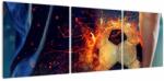 Mivali Tablou - Minge de fotbal în flăcări, din trei bucăți 120x40 cm (V022850V12040)