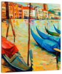 Mivali Tablou pe sticlă - Port în Veneția, dintr-o bucată 30x30 cm pe sticlă (V023366V3030GD)