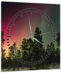 Mivali Tablou cu Northern Lights (cu ceas), dintr-o bucată 30x30 cm cu ceas (V021102V3030C)